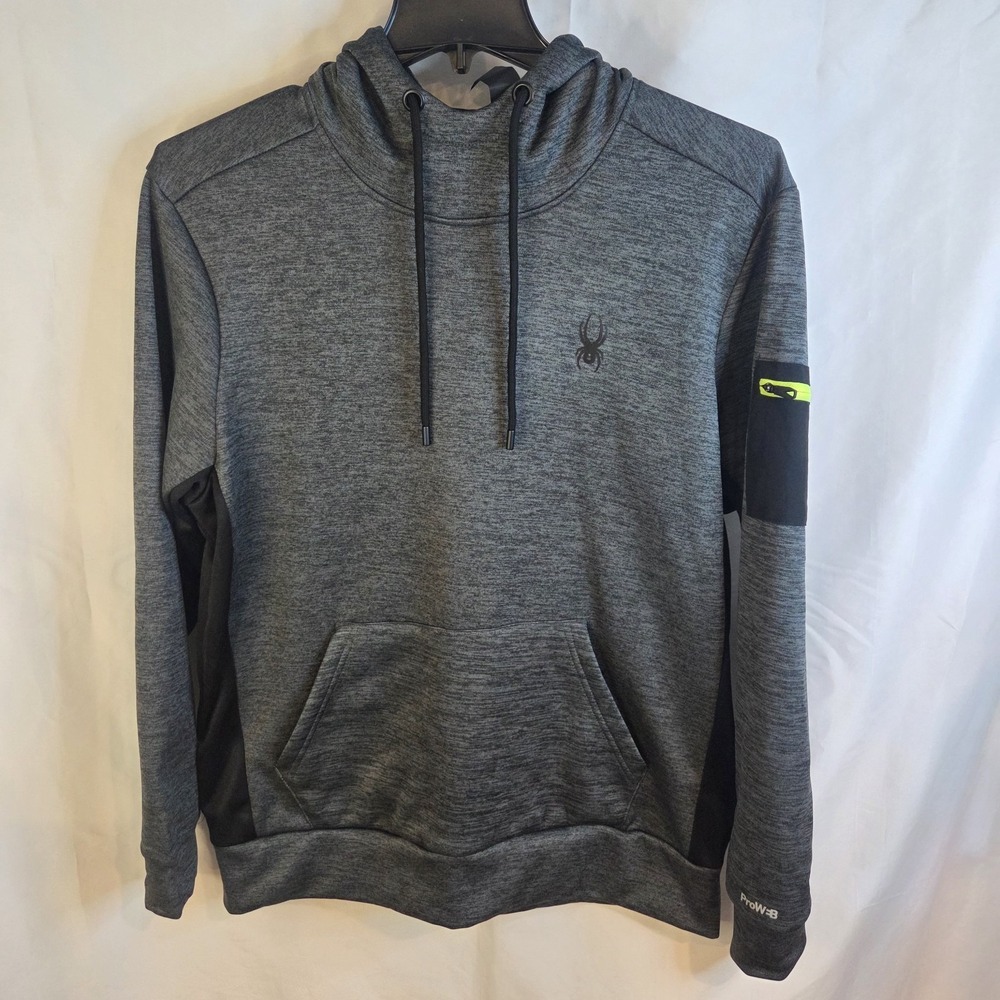 Spyder Pullover Jacket Mens Large Gray Fleece Lined Ski Spider
